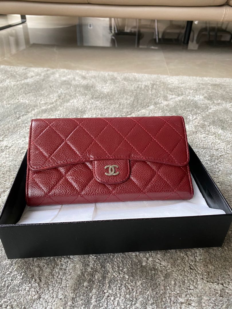 CHANEL Classic Flap Wallet Red, Women's Fashion, Bags & Wallets, Purses & Pouches on Carousell