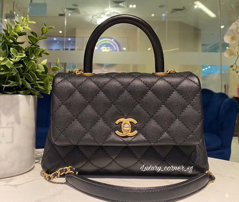 CHANEL COCO HANDLE SMALL/MINI BLACK CAVIAR GHW 24cm, Luxury, Bags & Wallets  on Carousell