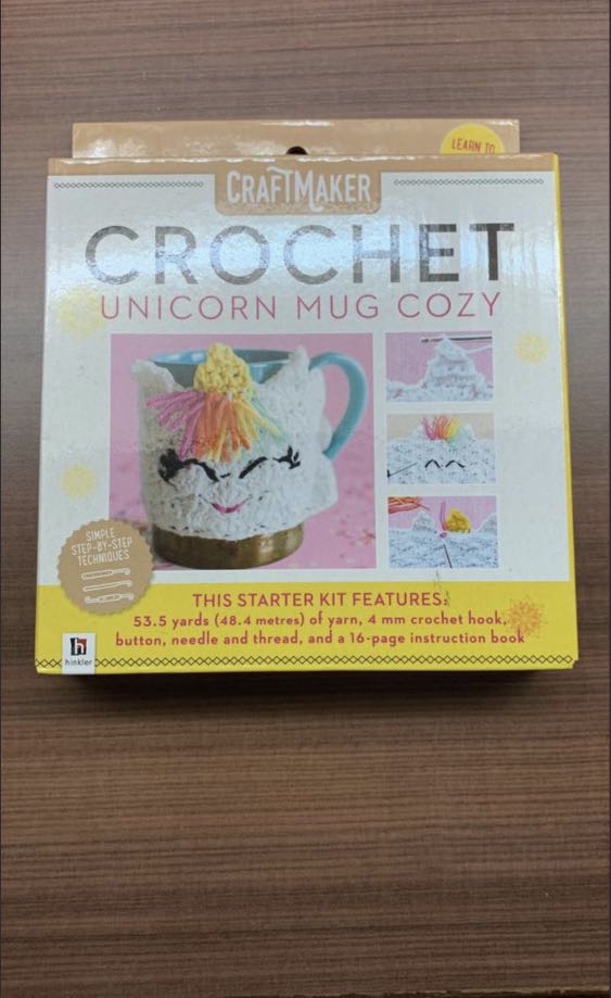 Crochet unicorn mug cozy, Hobbies & Toys, Stationery & Craft, Other
