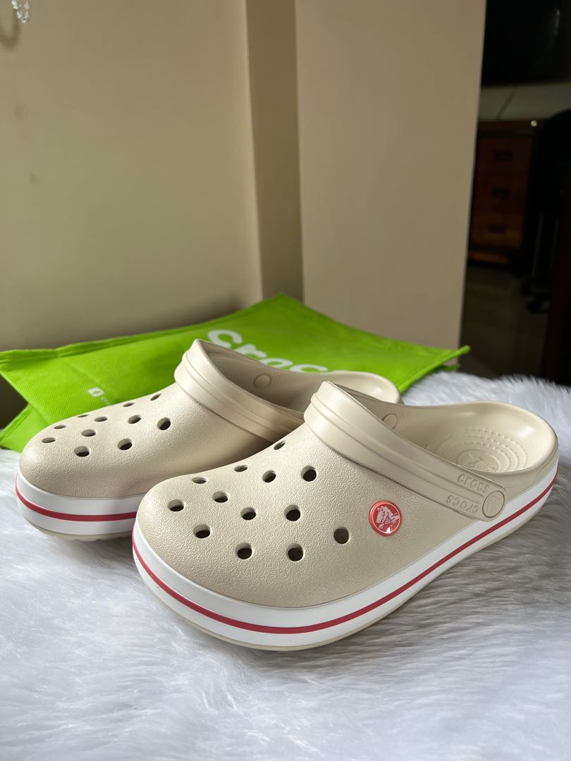 Crocs Crocband Clog Stucco Melon, Women's Fashion, Footwear, Slippers and  slides on Carousell