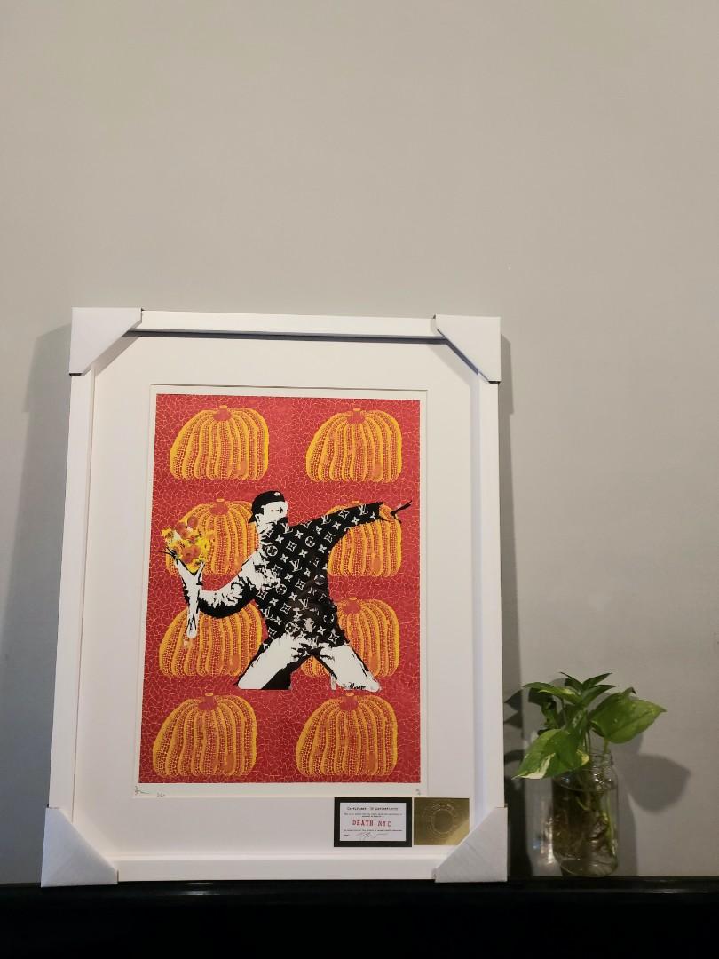 Death Nyc 全新裱框 Banksy擲花x 草間彌生 村上隆草間彌生奈良美智 興趣及遊戲 手作 自家設計 文具及工藝 畫作及印刷品 Carousell