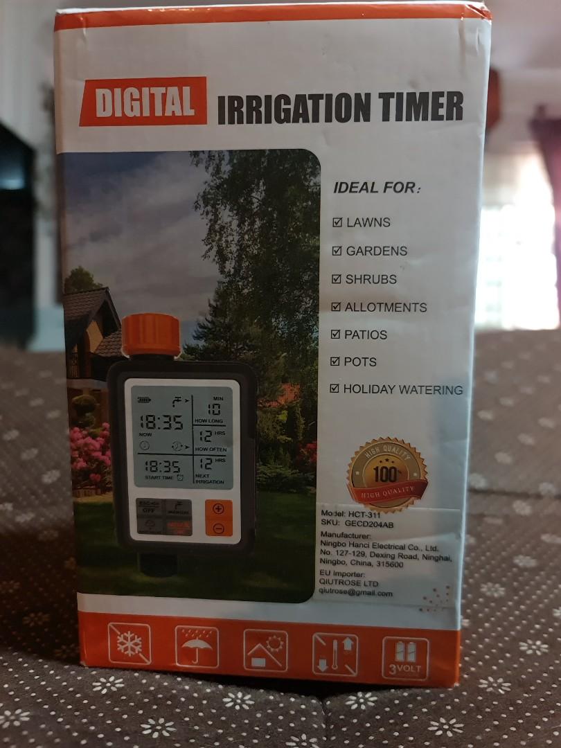 Digital Irrigation Timer (Category: Gardening Tools & Ornaments) located in Singapore. Submitted by hanxz (Listing ID 1121241840, Image 1). Description: Product Description: 💧【Upgraded Leakproof Technology】Match well with NPT/UN standard type faucet.First, there is no need to worry about the valve cannot be closed beacuse we have improved the chip and circuit.In addition, the specially designed 3/4 NH adapter and quick connection solve the probl