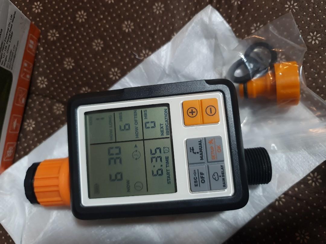 Digital Irrigation Timer (Category: Gardening Tools & Ornaments) located in Singapore. Submitted by hanxz (Listing ID 1121241840, Image 2). Description: Product Description: 💧【Upgraded Leakproof Technology】Match well with NPT/UN standard type faucet.First, there is no need to worry about the valve cannot be closed beacuse we have improved the chip and circuit.In addition, the specially designed 3/4 NH adapter and quick connection solve the probl