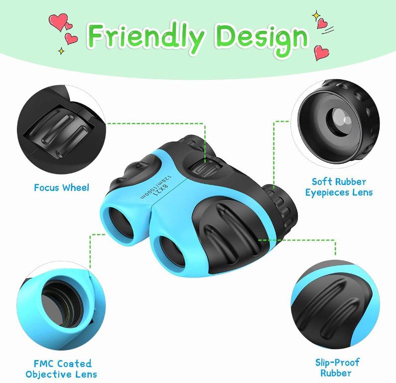 DMbaby Compact Shock Proof Binocular for Kids Best Gifts BLUE