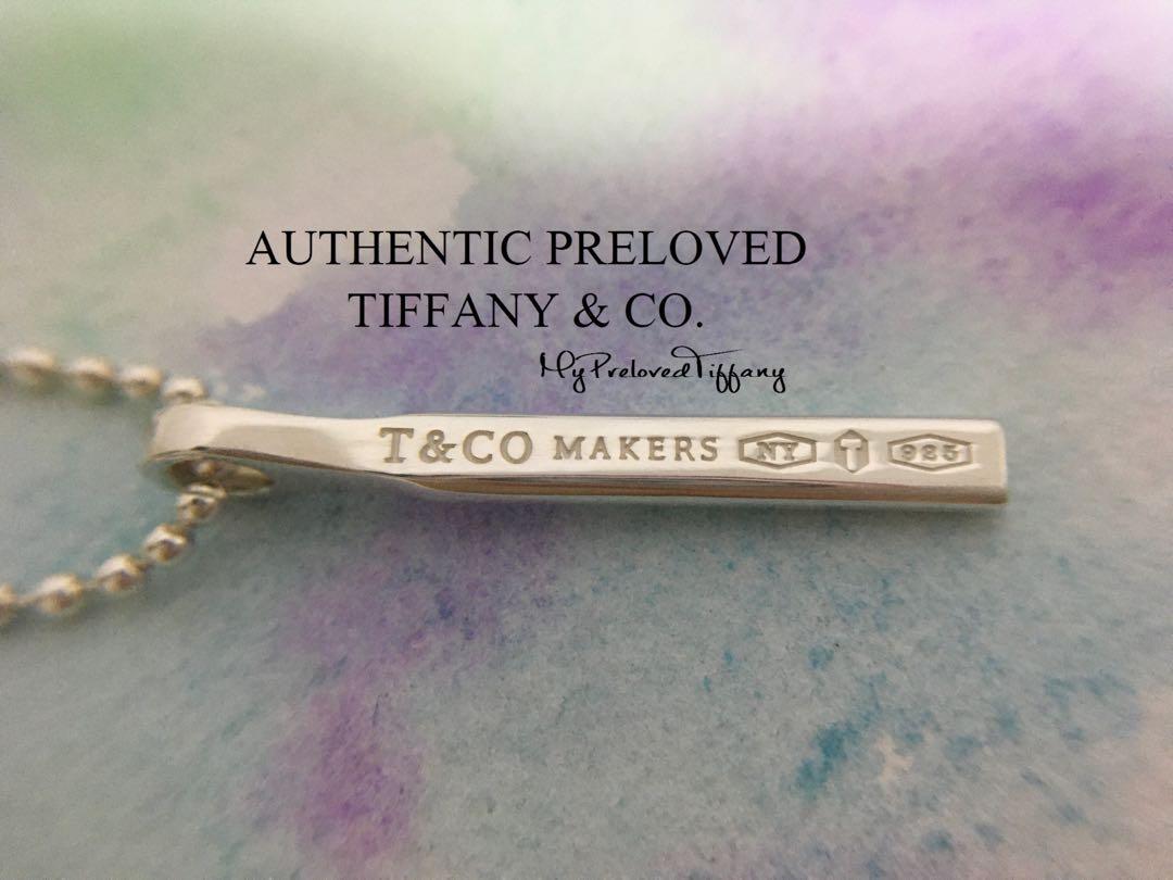 Bar Pendant Bead Necklace Choker Silver 