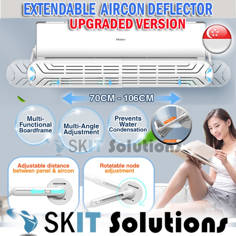 Extendable Aircon Deflector Wind Spread, Retractable Air Conditioner