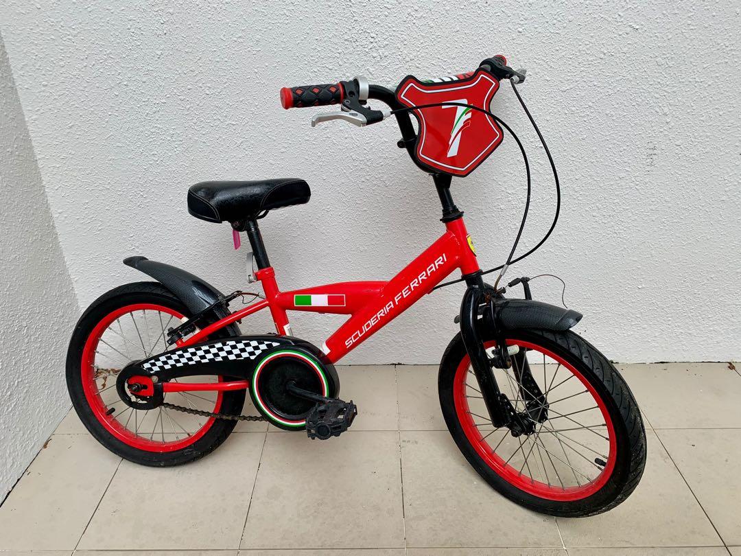 Ferrari bike for kids size 16