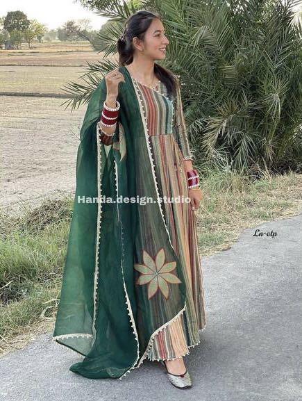 Georgette gown punjabi suit