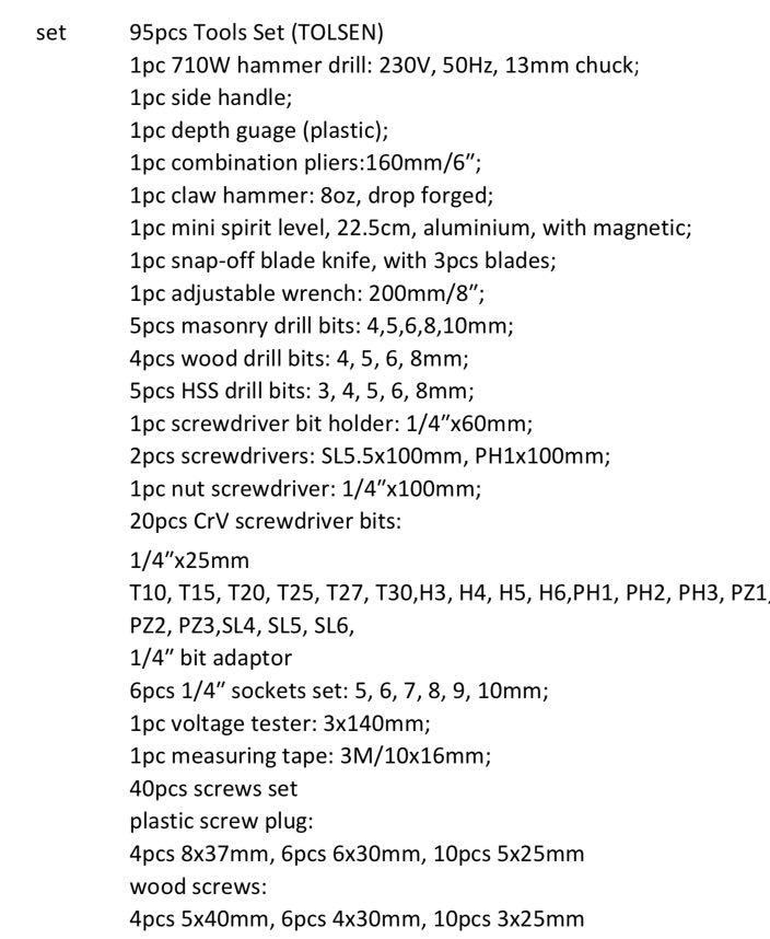 HAND TOOL SET (Category: Construction Tools & Equipment) located in Manila. Submitted by franciscojof (Listing ID 1121332035, Image 3). Description: SELLING: HAND TOOL SET -9PCS or 95 pcs.