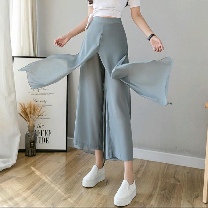 Chiffon shop skirt jeans
