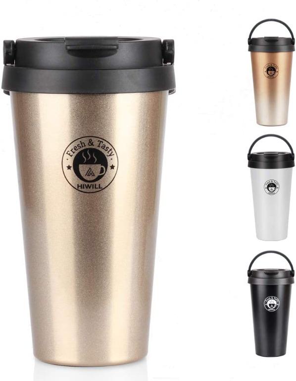 Drink Flask Hiwill Insulated Travel Coffee Mug Double Walled Vacuum Stainless Steel Sports Water Bottle 