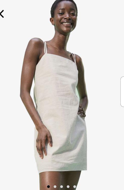 H&m linen clearance blend dress