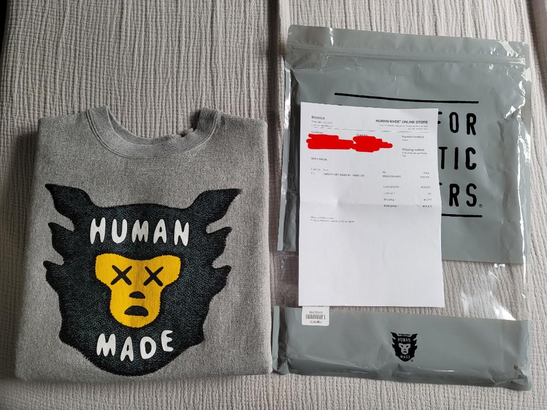 Human made x Kaws Sweatshirt Gray Suze M, 男裝, 上身及套裝, 衛衣