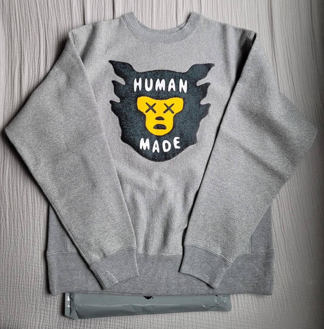 Human made x Kaws Sweatshirt Gray Suze M, 男裝, 上身及套裝, 衛衣