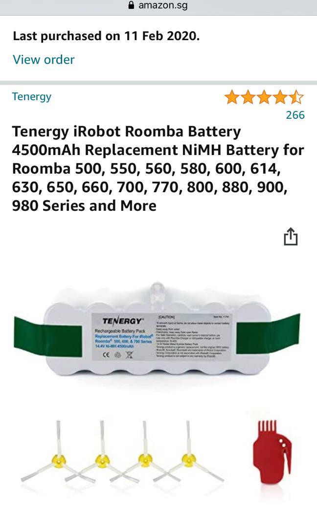 Tenergy NiMH 4500mAh iRobot Roomba replacement battery - Tenergy