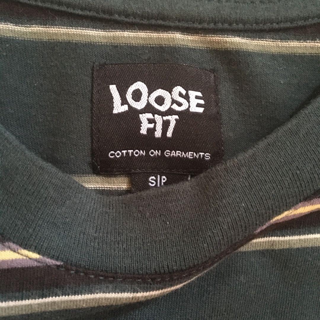 Kaos Stripe Cotton On Loose Fit, Fesyen 