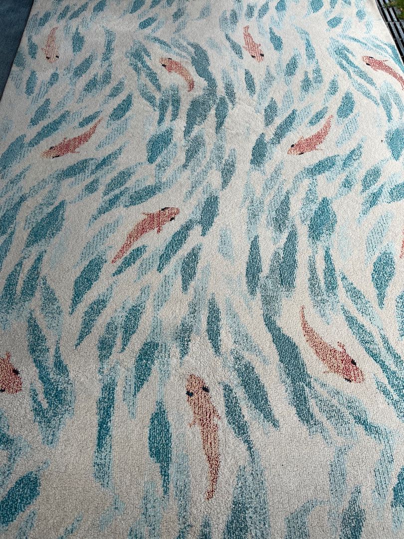 Koi fish Casablanca cotton/ jute carpet, Furniture & Home Living, Home