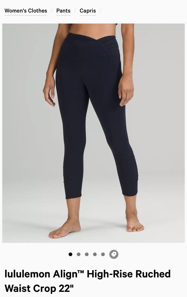 lululemon Align™ High-Rise Ruched Waist Crop 22, Women's Fashion,  Activewear on Carousell