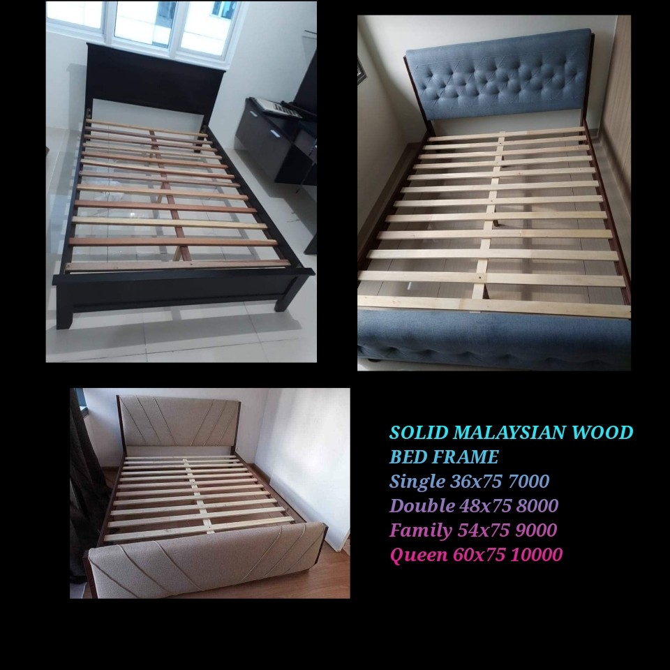 MALAYSIAN WOOD BED FRAME, Furniture & Home Living, Furniture, Bed
