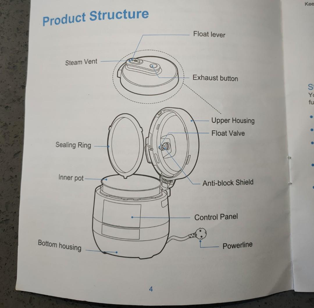 Midea Pressure Cooker 5L (English version) with User Manual, TV & Home