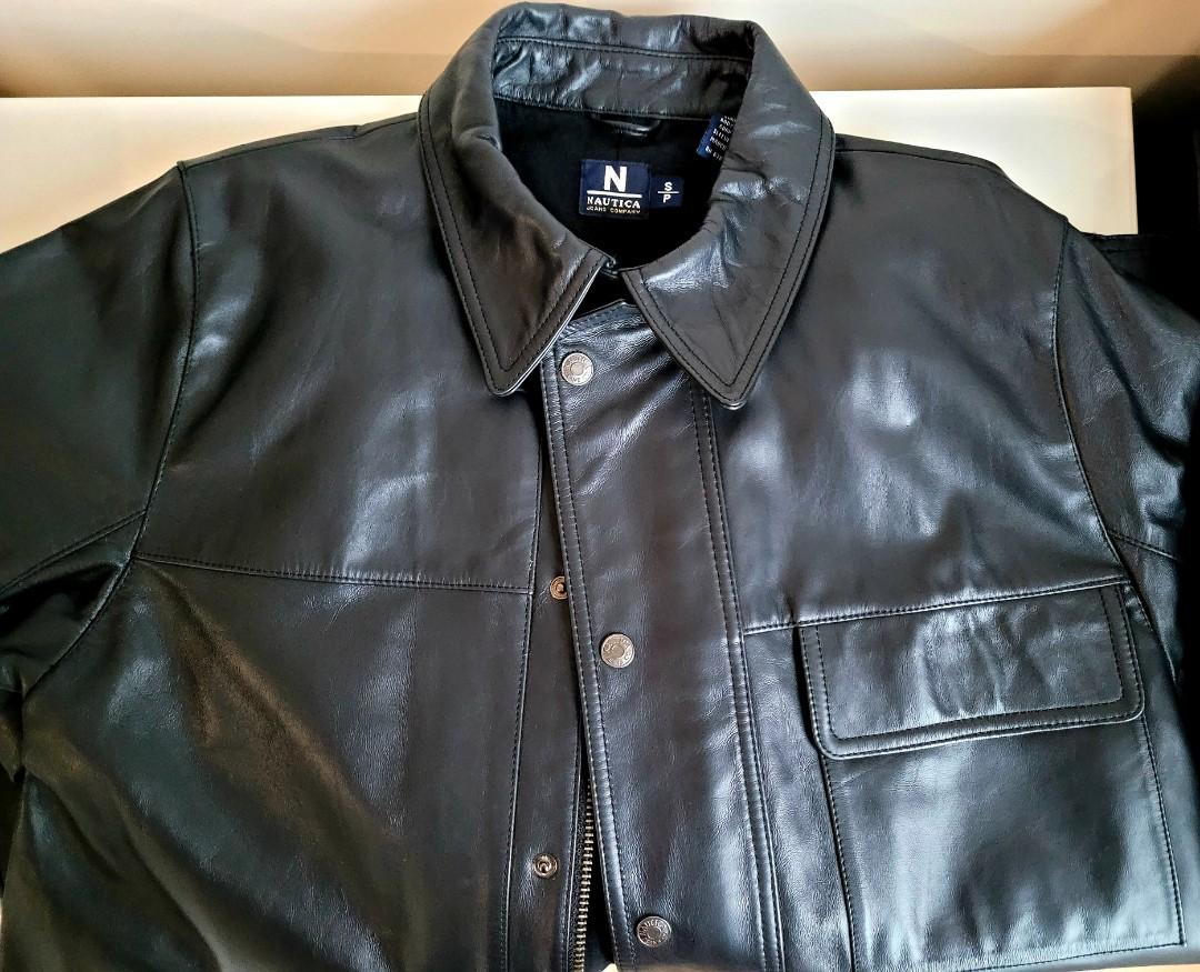 Nautica Leather Jacket, 男裝, 外套及戶外衣服- Carousell