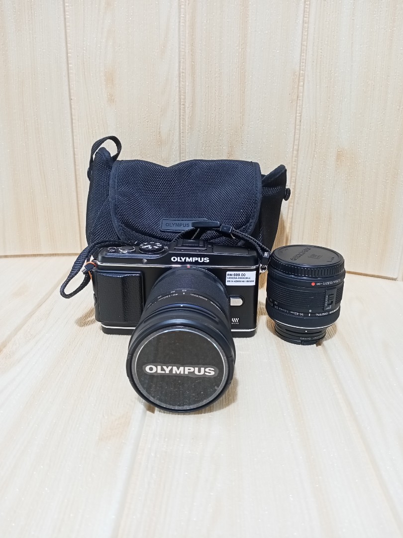 Olympus EP3 Camera Mirrorless With Lens 1442mm,40150mm,2 Battery,8gb