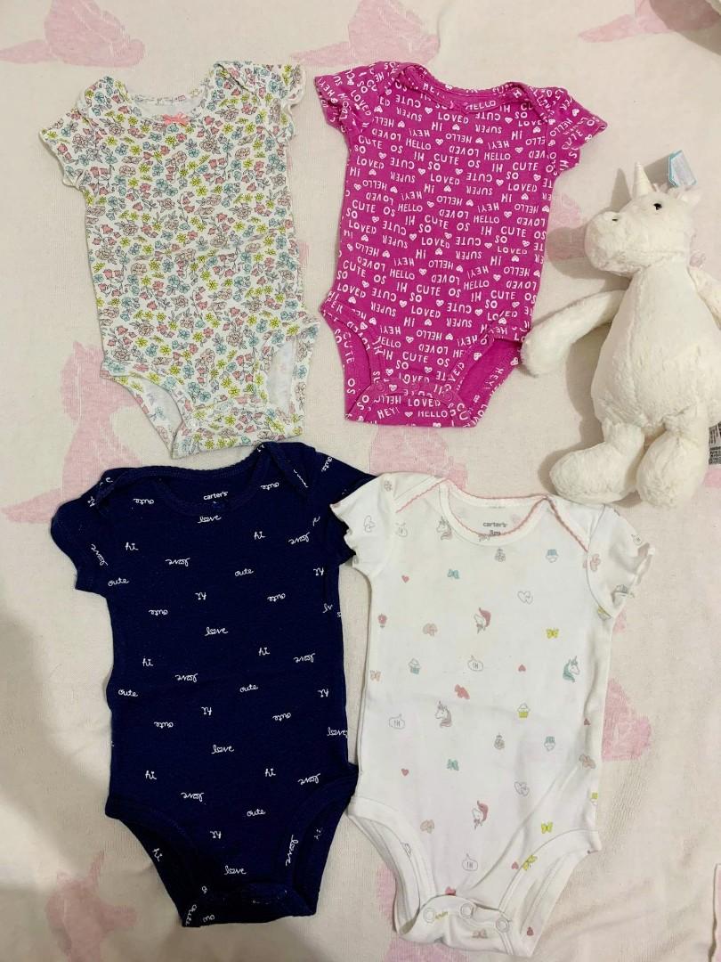 Original Carters Baby Girl Onesies 4x sold as set Babies Kids Babies Kids Fashion on Carousell