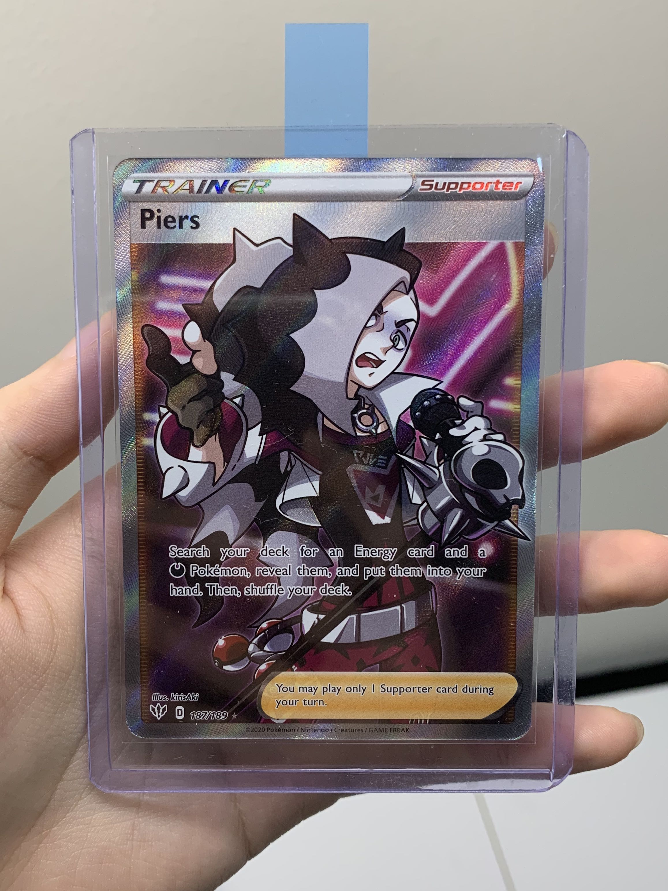 Pokemon TCG Piers Trainer Card Full Art, Hobbies & Toys, Toys & Games
