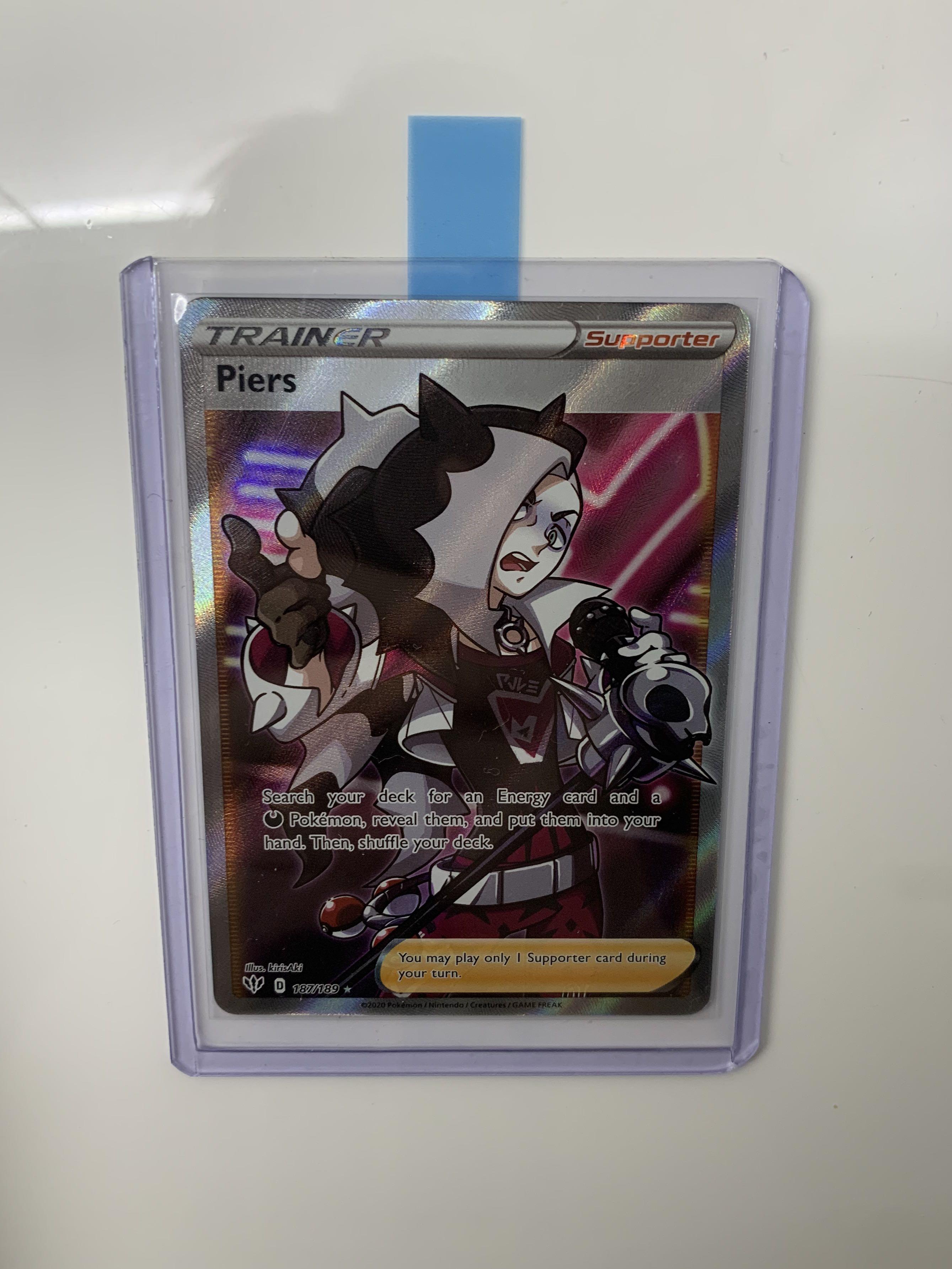 Pokemon TCG Piers Trainer Card Full Art, Hobbies & Toys, Toys & Games