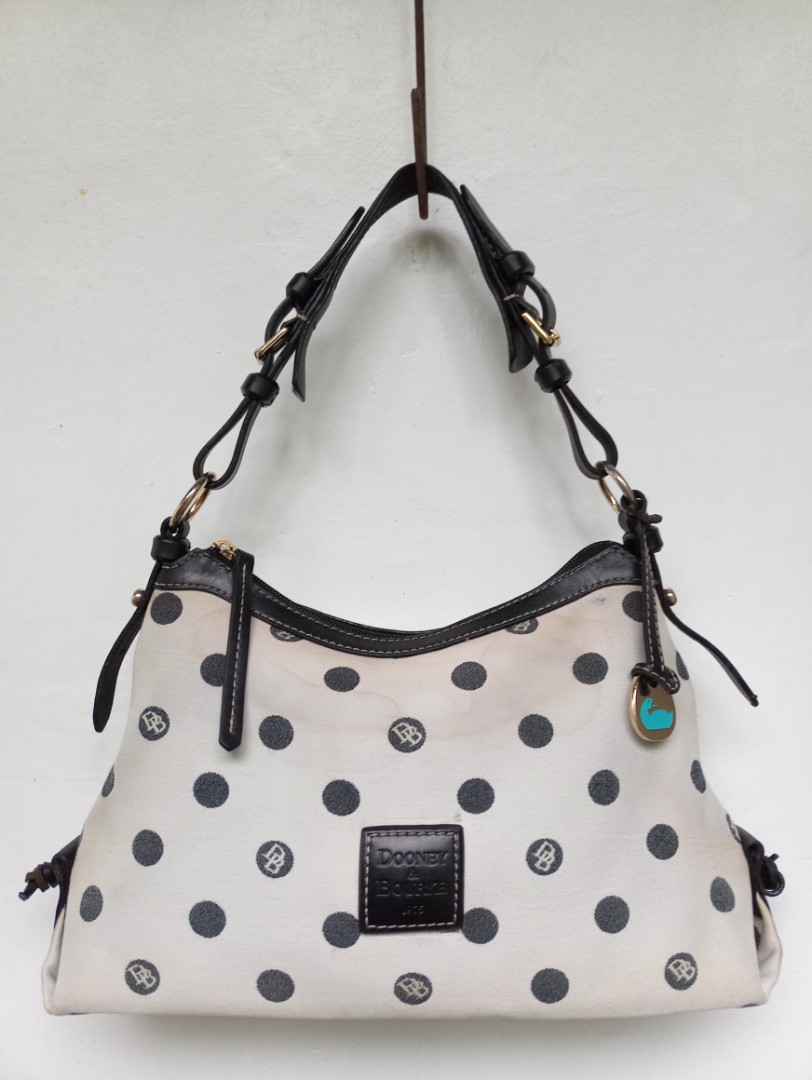 Dooney and bourke black and white polka dot shop