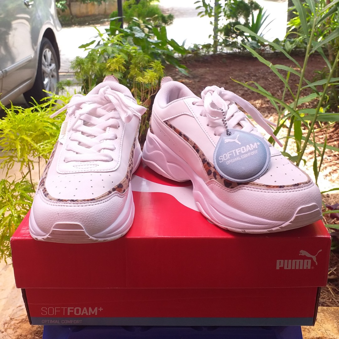 Puma Authentic Original Sportstyle Core Cilia Mode Leo White Gold Sepatu Sneakers Puma Soft Foam