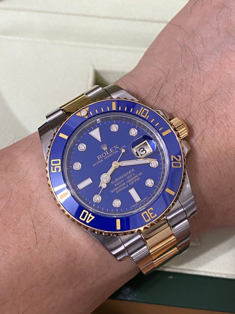 Rolex submariner blue best sale diamond dial