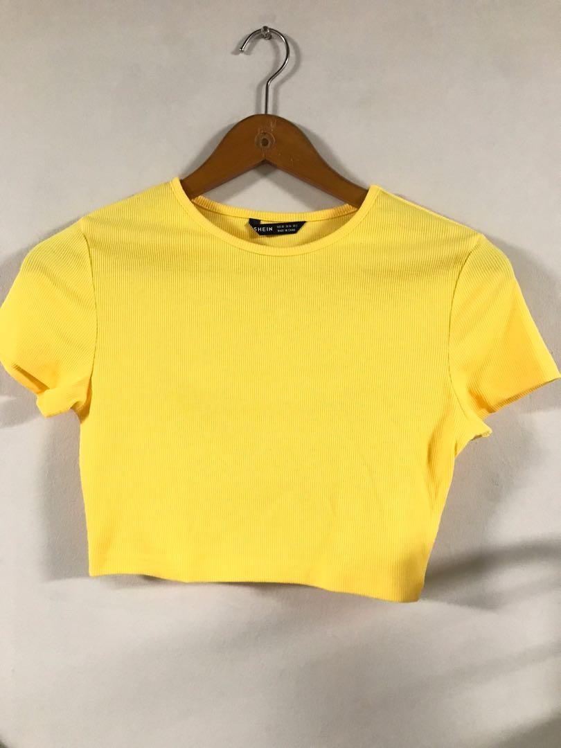 Shein yellow crop top top