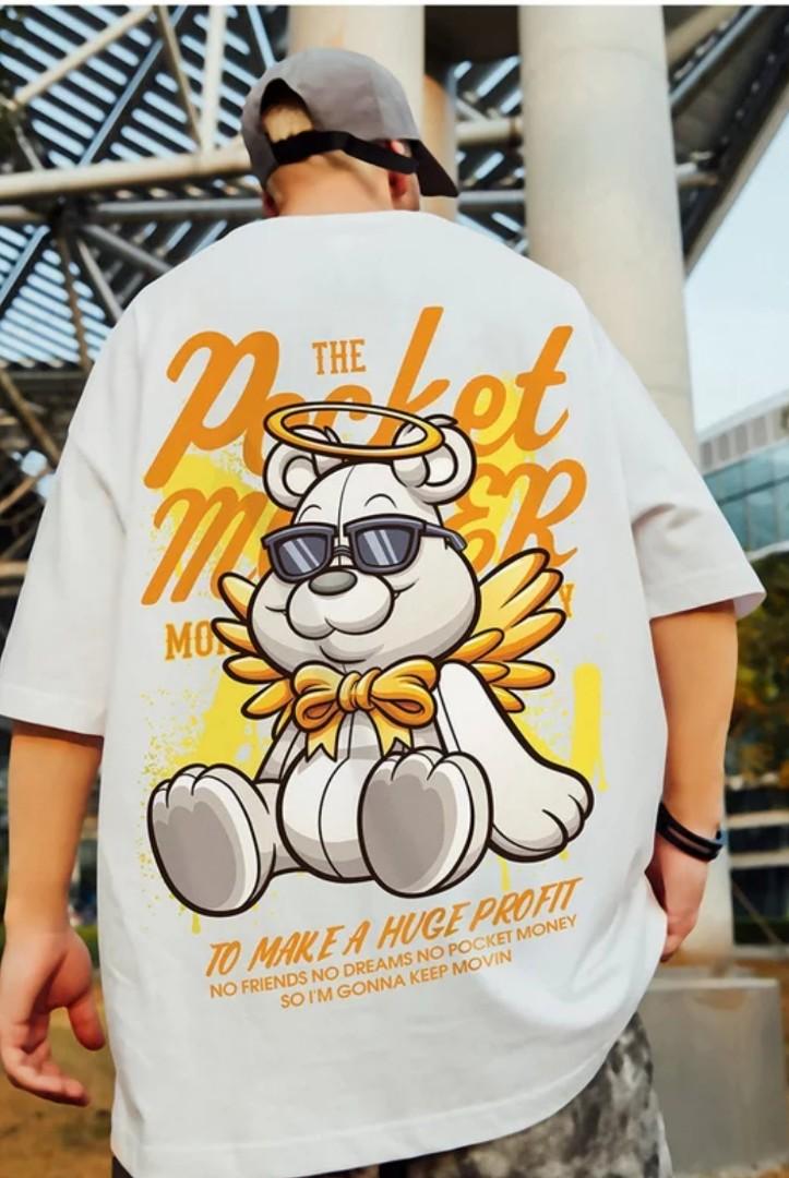 T Shirt Men Cartoon Bear Printed Graphic T Shirts Oversized Hip Hop Anime  Tshirts Tops Tee, Men's Fashion, Tops & Sets, Tshirts & Polo Shirts on  Carousell
