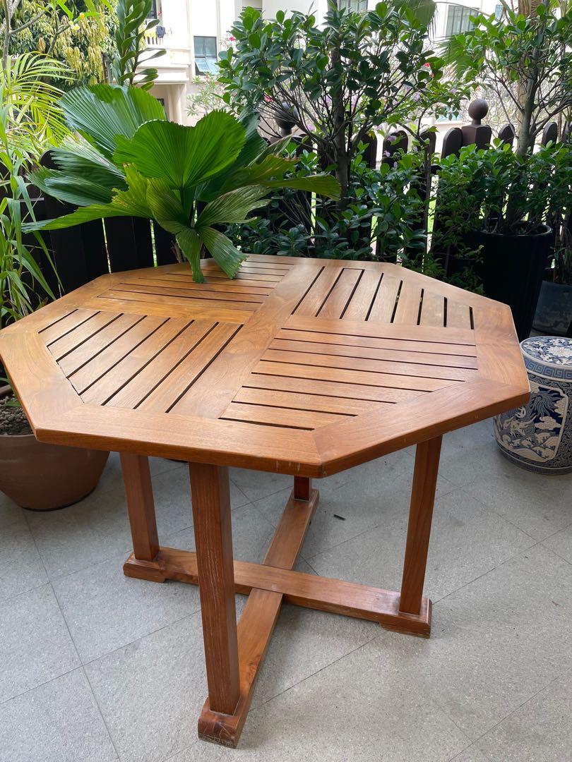 Teak outdoor dining table, Furniture & Home Living, Furniture, Tables