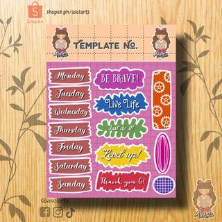 Template Collection Sticker Sheet for journal/planner/diary