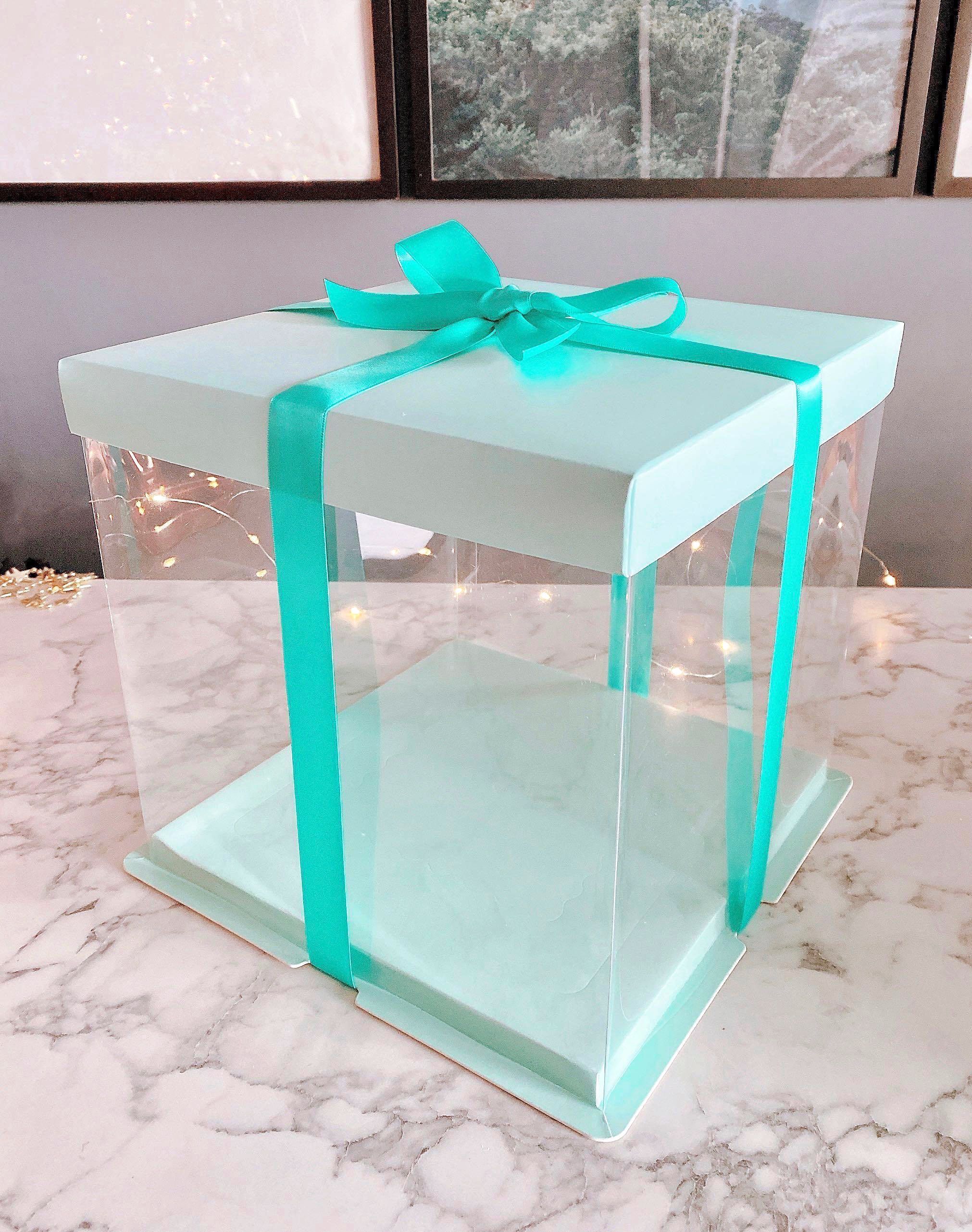 26 26 32cm High Transparent Square 10 Inch 2 Tiers Cake Box For Cake Gift Packaging Clear Box For Bakery Present Exhibition Box Gift Bags Wrapping Supplies Aliexpress