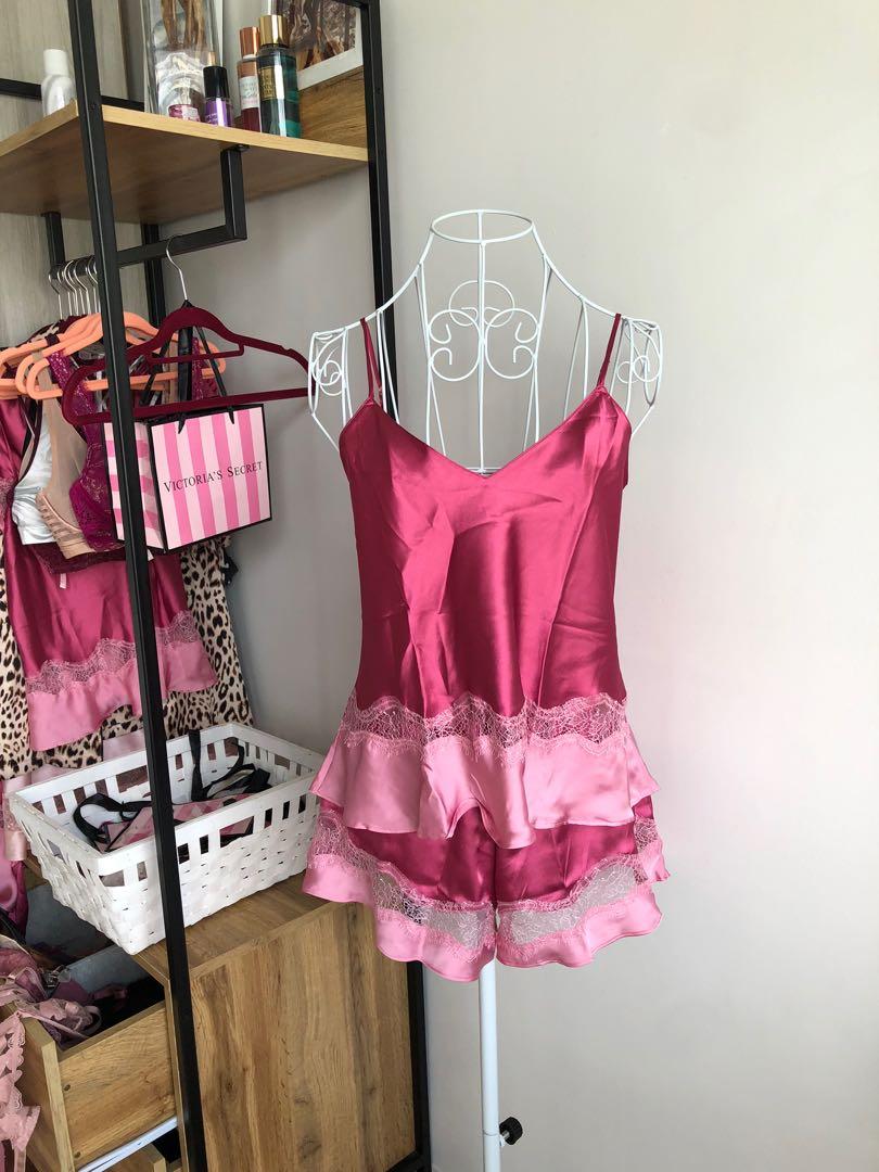 Buy Victoria's Secret Babydoll Pink Dot Satin Lace Cami Set from Next Sweden