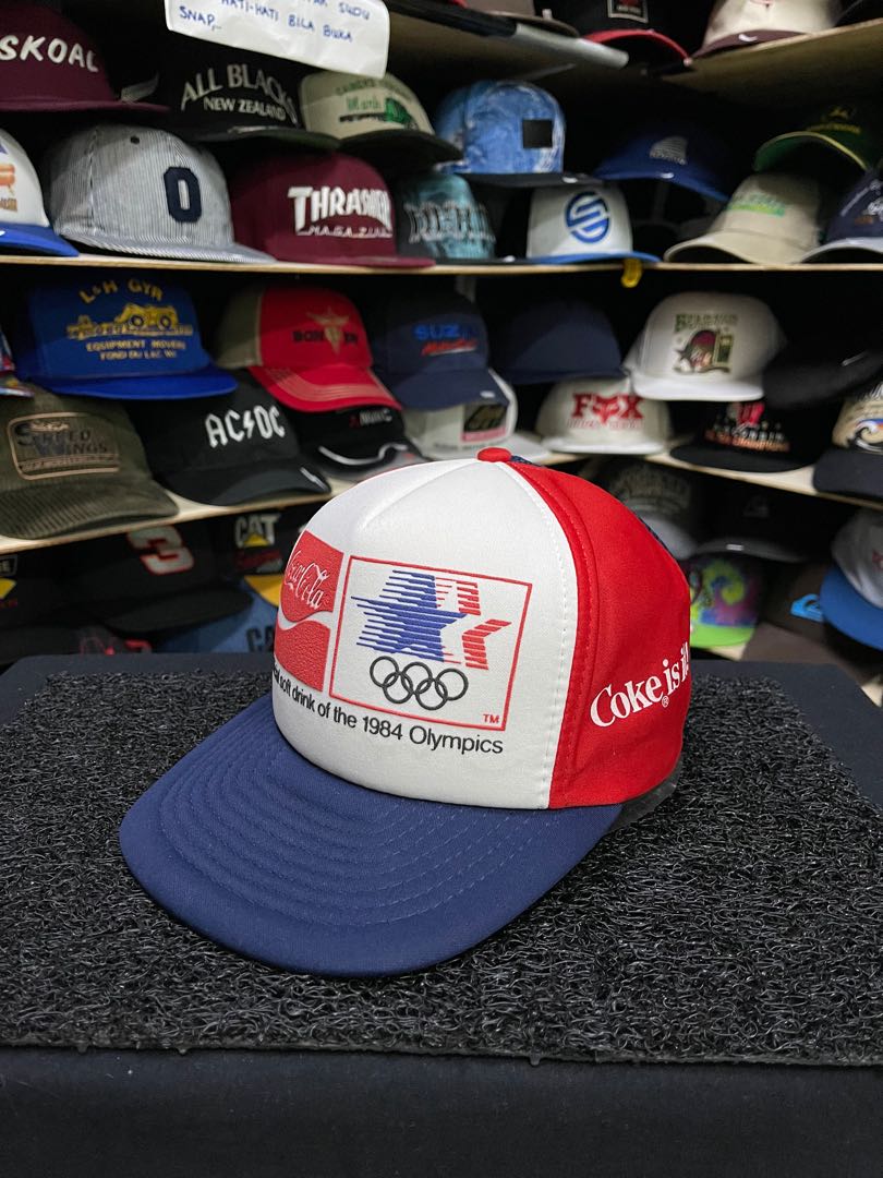 Vintage Coke Coca Cola X Olympics Los Angeles USA 1984 Trucker Cap