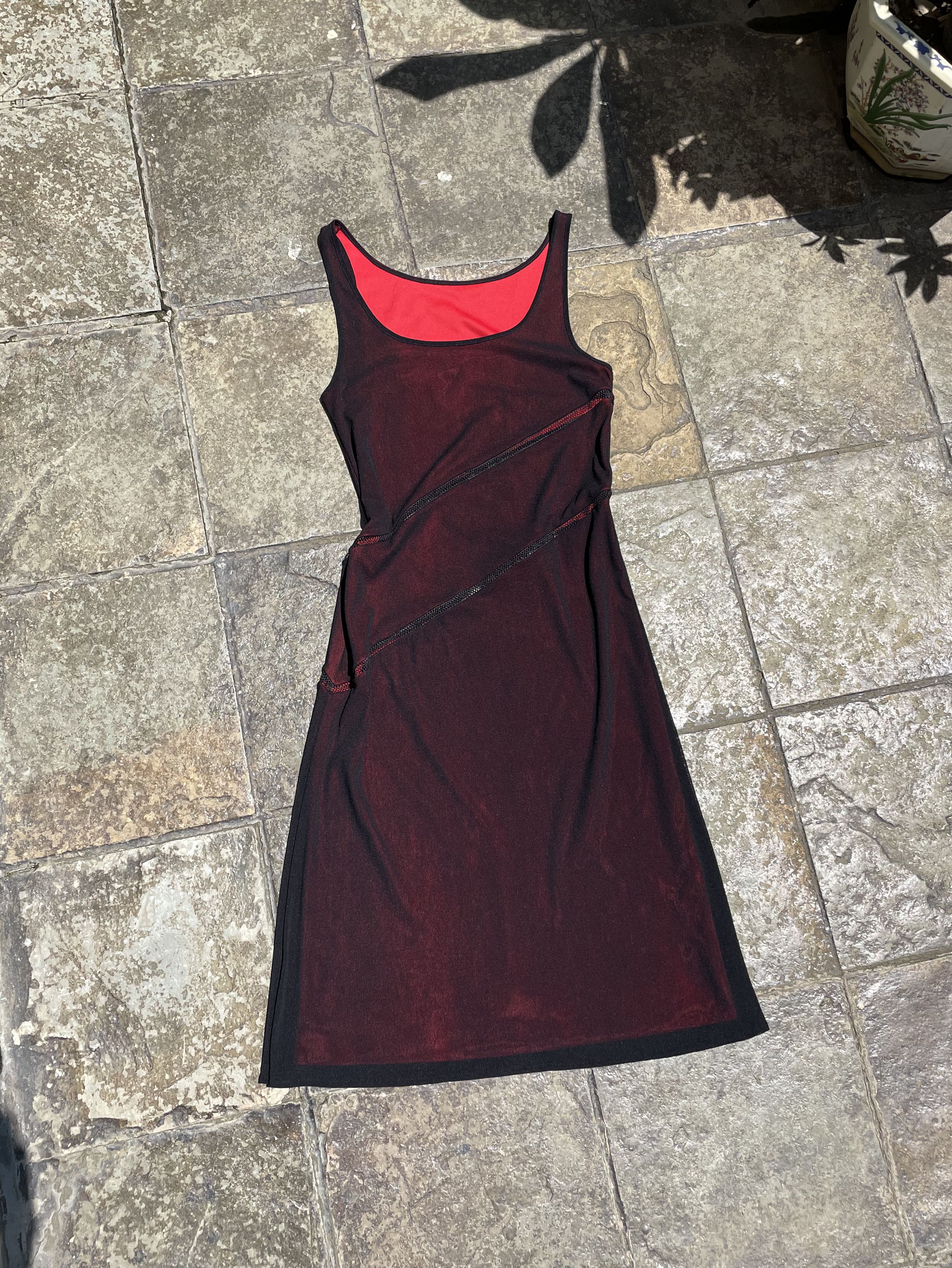 vintage red black mesh dress, Women's ...