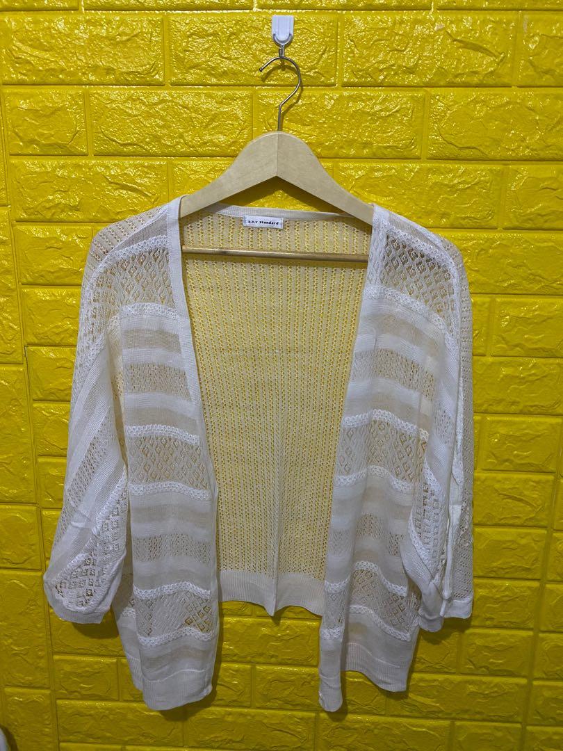 small white cardigan