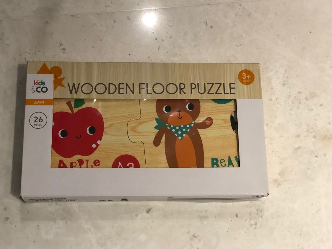 Wooden floor puzzle, Babies & Kids, Infant Playtime on Carousell