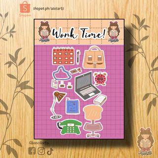 Work Time Sticker Sheet for journal/planner/diary