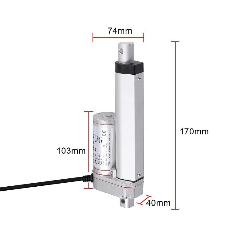 Justech DC 12V 1500N Linear Actuator Motor for Auto Car RV Electric Door  Opener Vehicles Vessels Cargo TV Lift Tables Massage Beds Electric Beds  Medical Chairs Electric Equipment Camera Frames