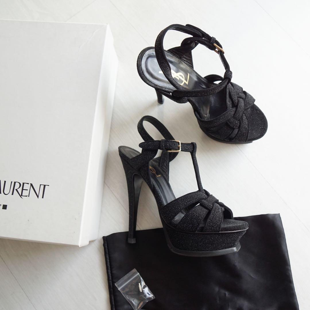 YSL Tribute Heels Quartz Nero 14cm 