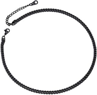 18K 金色古/黑色巴精鋼鏈男女生頸鏈/cuban black silver high quality64239556572545110