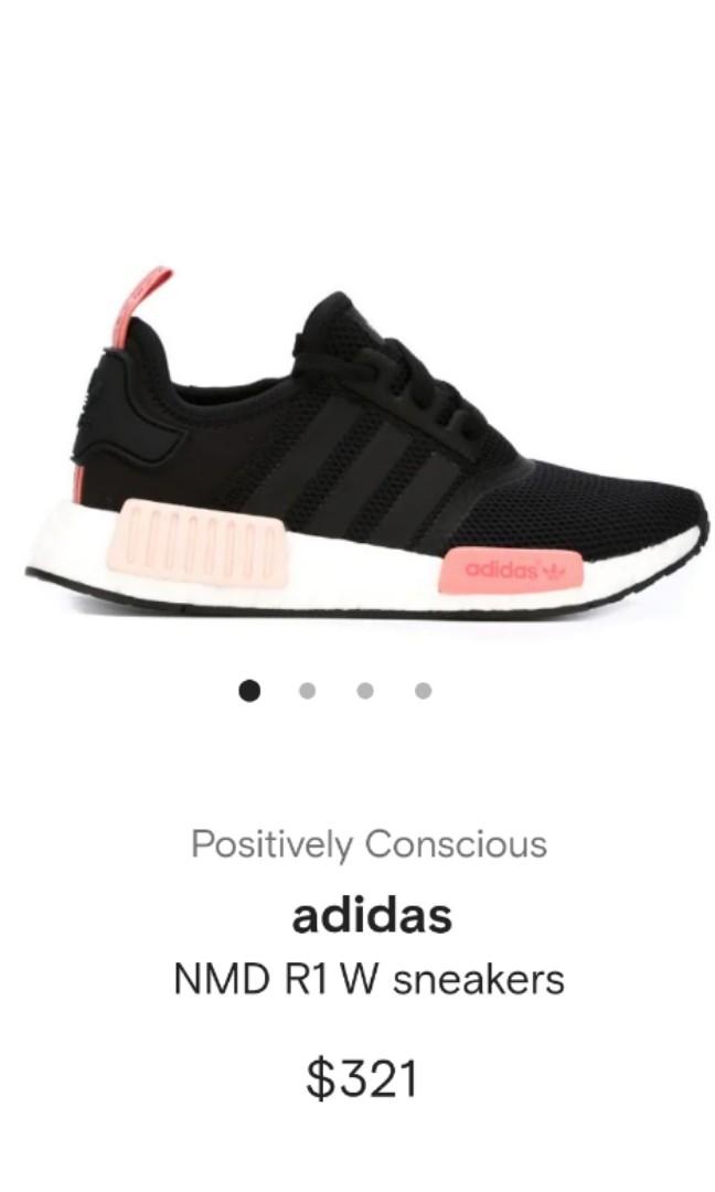 Adidas NMD R1 Black, Pink and White, Women's Fashion, Footwear, Sneakers on Carousell