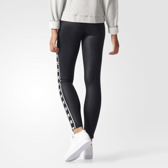 Adidas originals top tape leggings black