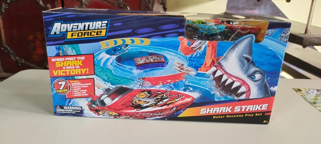 Adventure Force Shark Attack Water Safe, Toy Boat, Die-Cast
