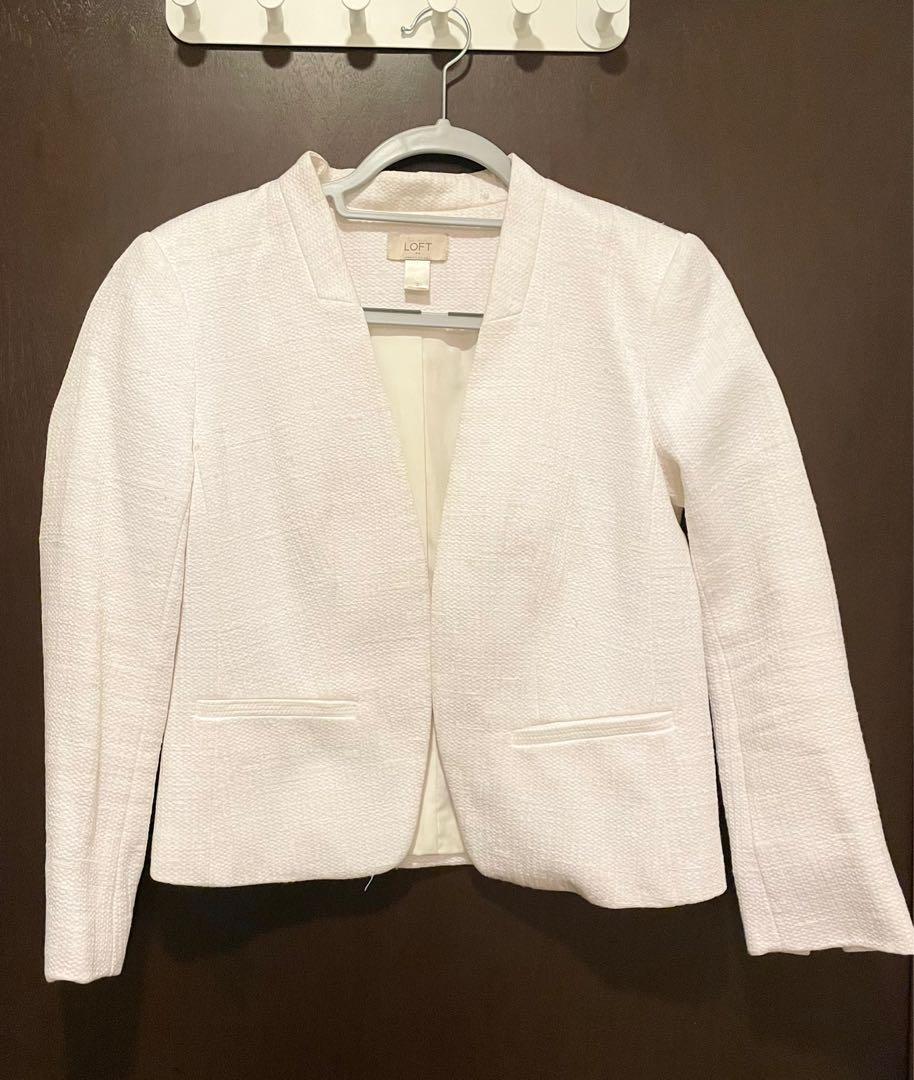 Ann taylor loft white blazer on sale
